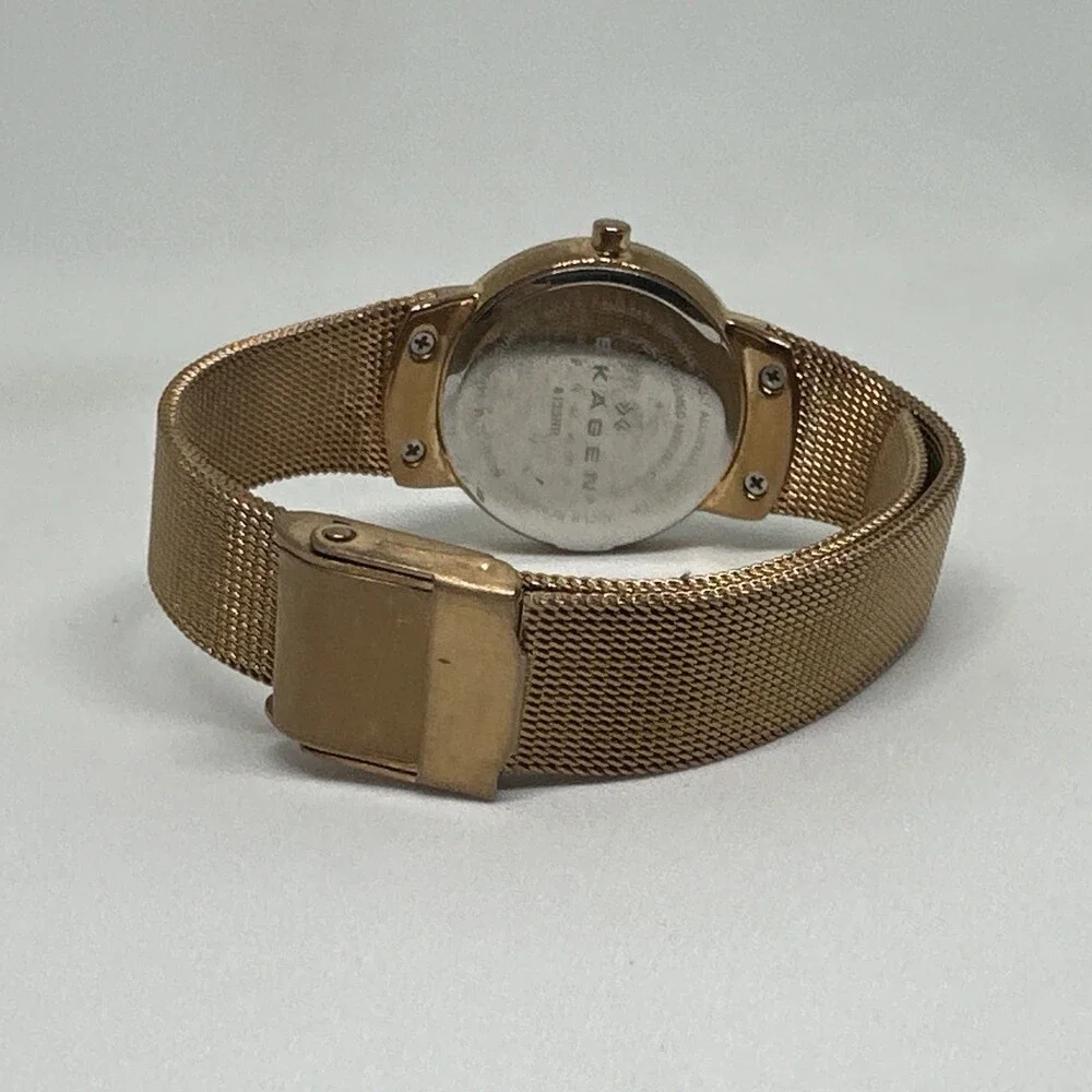 Skagen 812SRR Women's Gold Stainless Steel Mesh Analog Dial Quartz Watch HME712